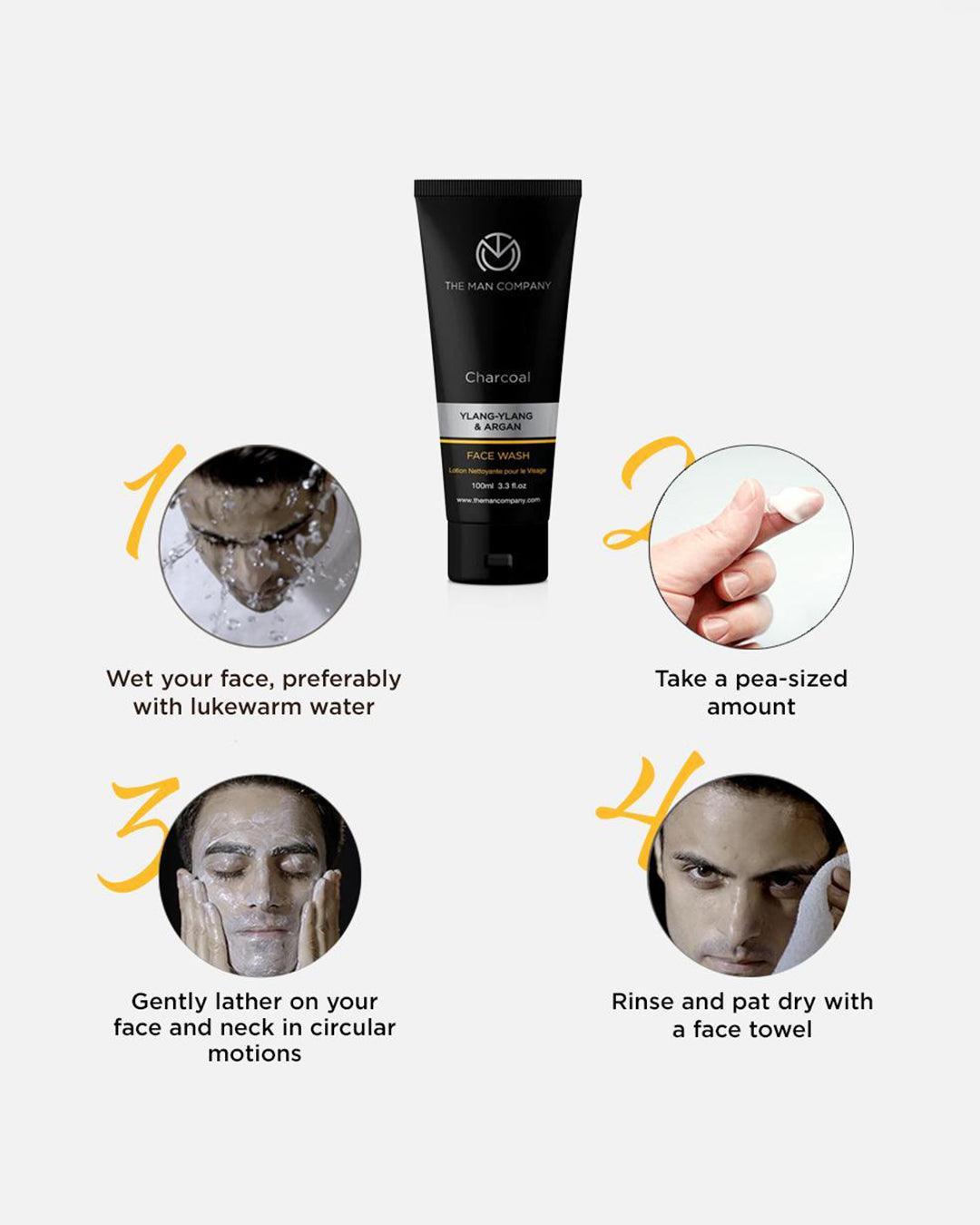 The Man Company - Charcoal Face Wash Ylang Ylang And Argan 100 mL - MARKET 99