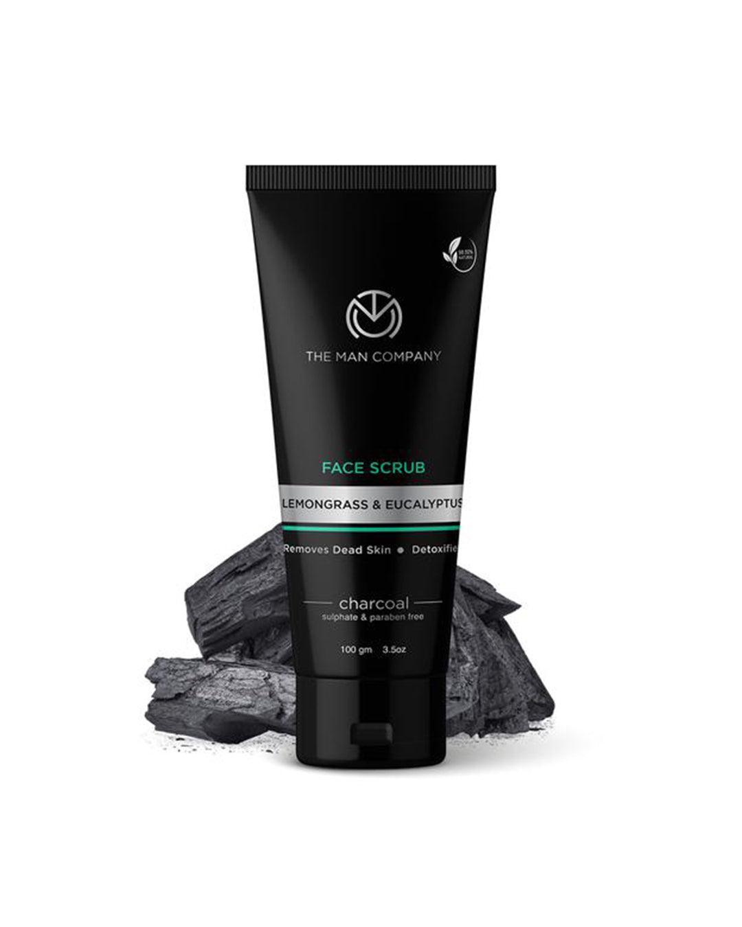 The Man Company - 'Face Scrub' Charcoal Scrub Lemongrass And Eucalyptus 100g - MARKET 99