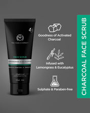 The Man Company - 'Face Scrub' Charcoal Scrub Lemongrass And Eucalyptus 100g - MARKET 99