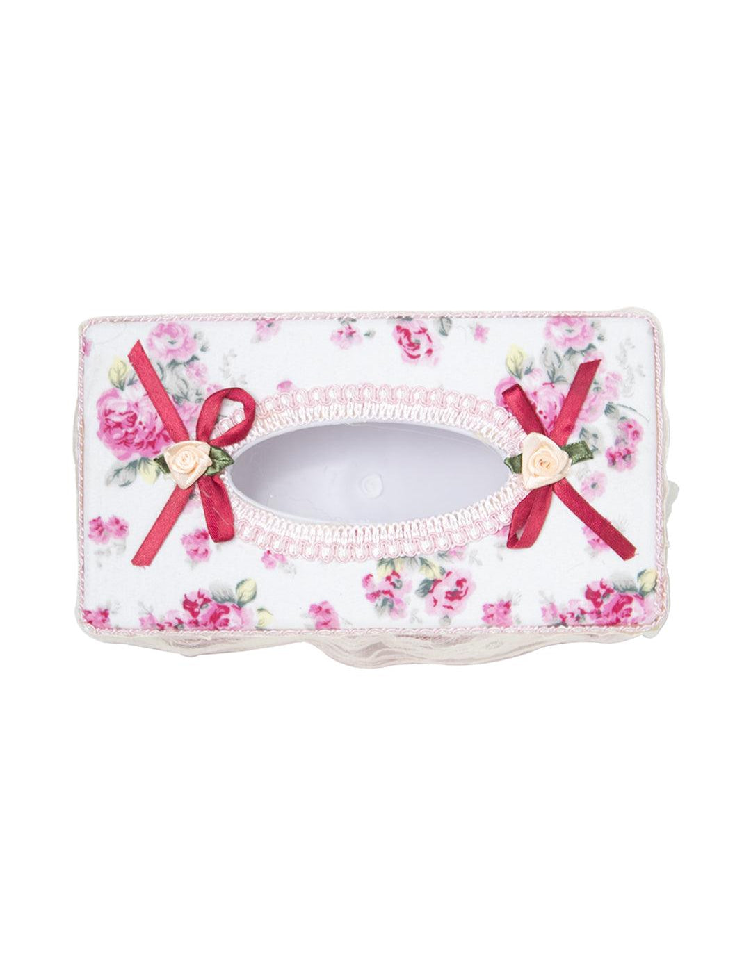 Tissue Box Holder, Modern Design, Cream & Pink Colour, Plastic - MARKET 99