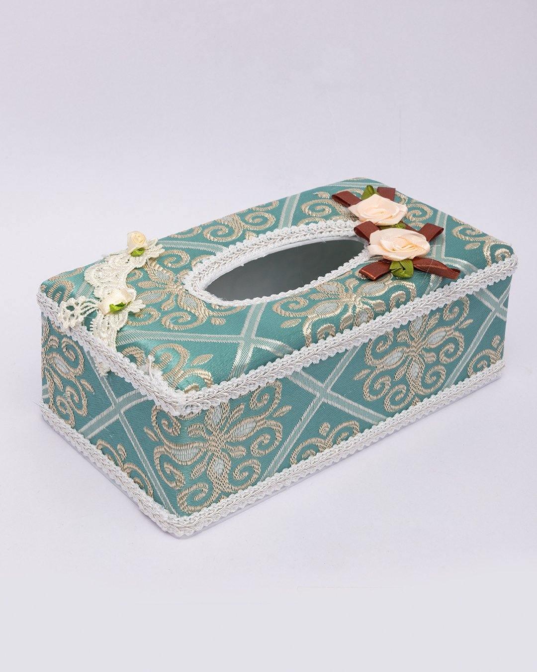 Tissue Box, Modern Design, Sea Green Colour, Plastic - MARKET 99