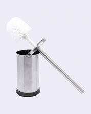 Toilet Brush with Holder, Bathroom Brush, Toilet Brush, Round, Silver, Stainless Steel - MARKET 99