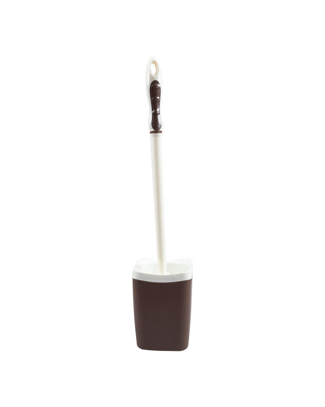 Toilet Brush with Holder, Brown, Plastic - MARKET 99