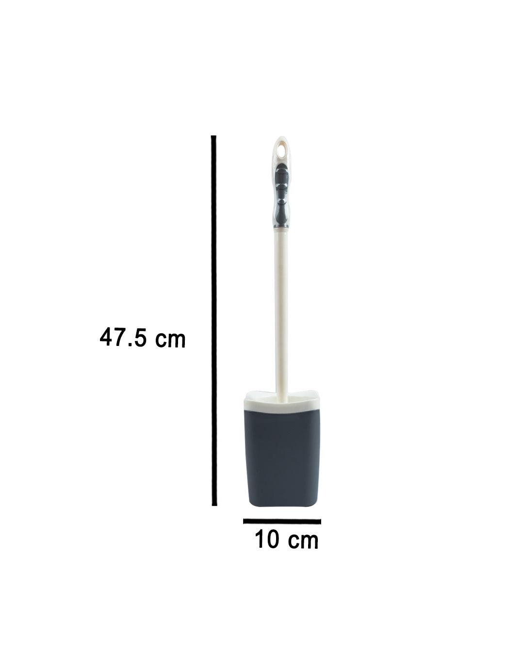 Toilet Brush with Holder, Grey, Plastic - MARKET 99