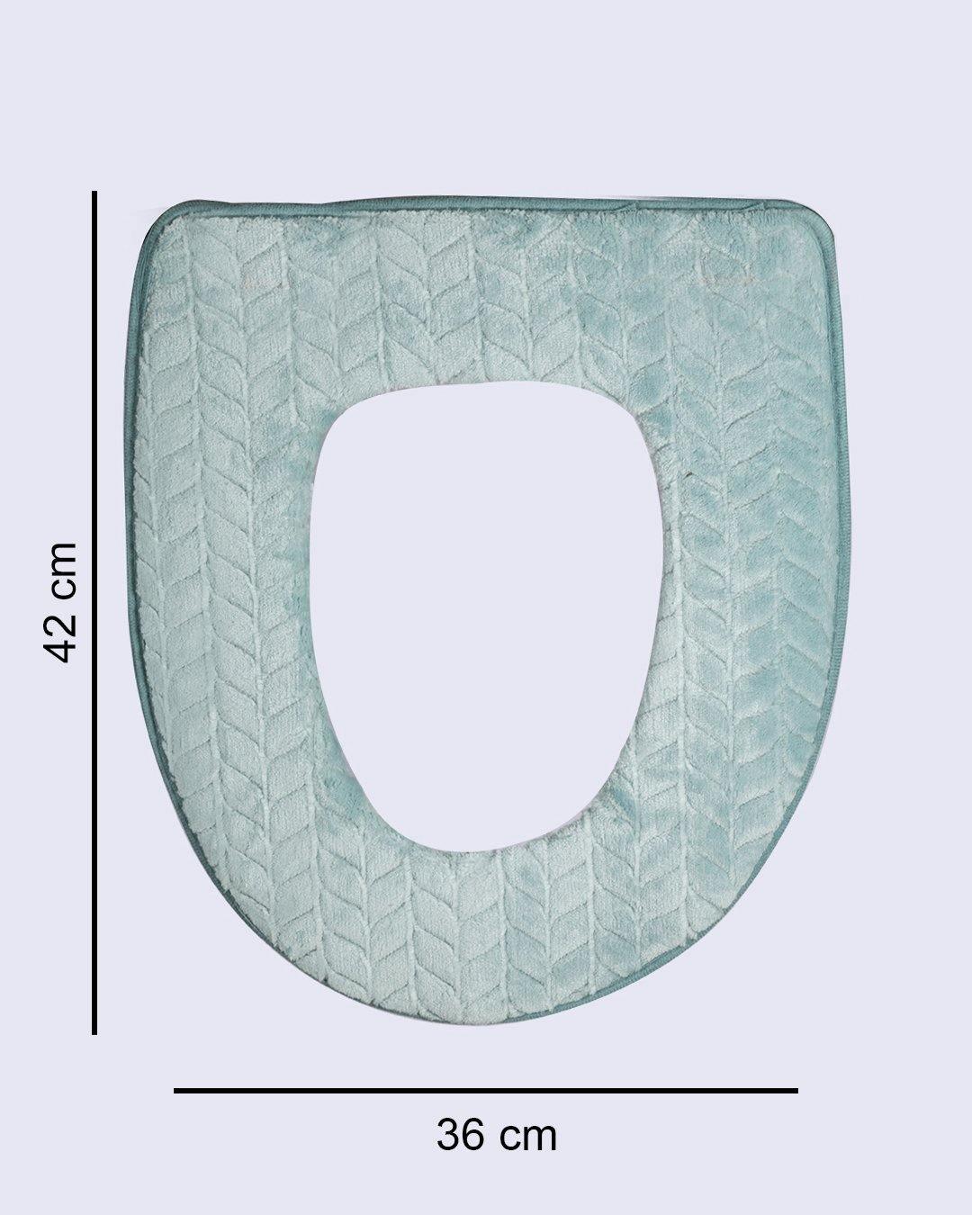 Toilet Seat Cover, Modern Design, Light Blue, Cotton - MARKET 99