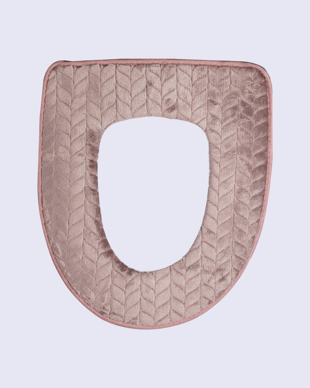 Toilet Seat Cover, Modern Design, Pink, Cotton - MARKET 99
