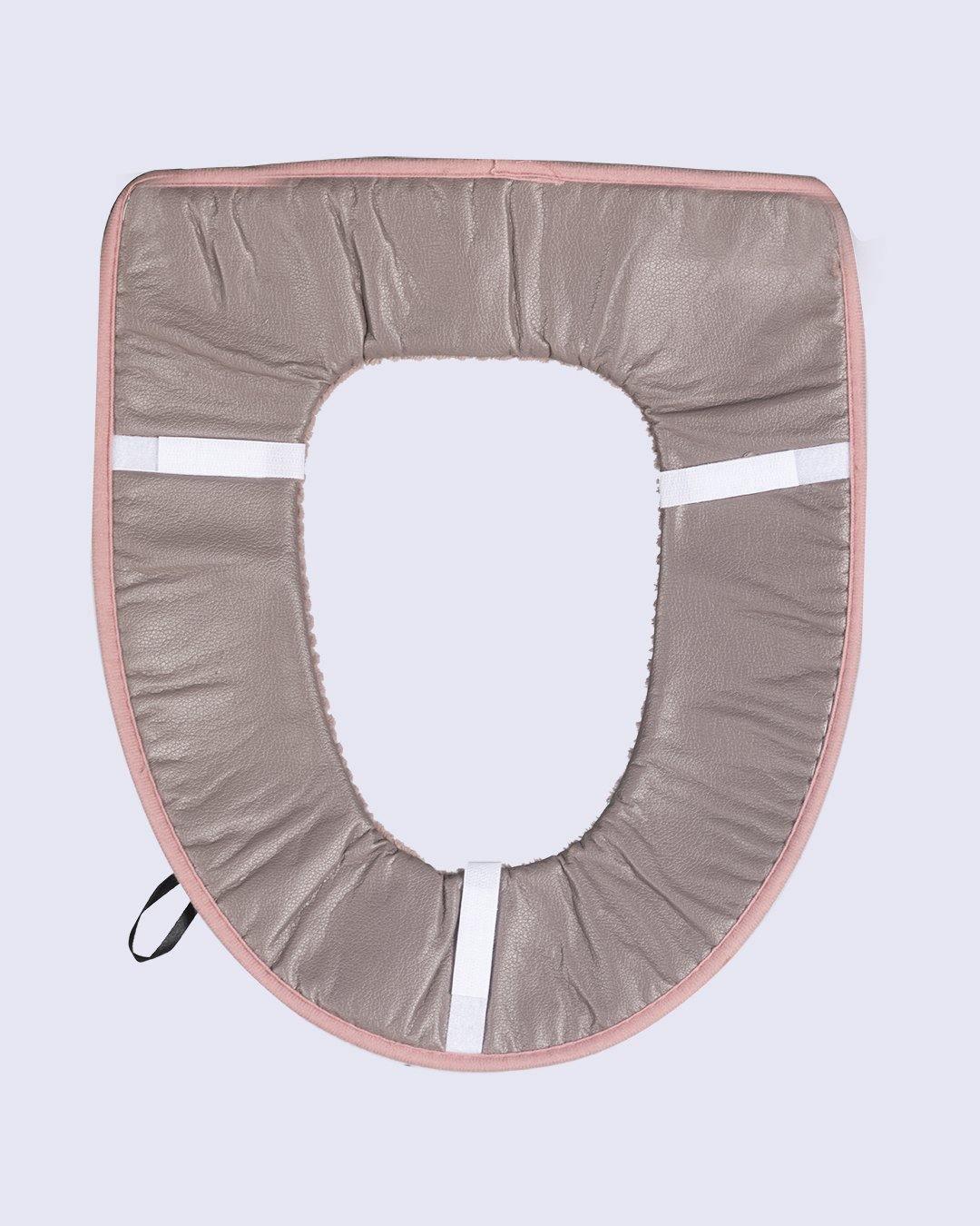 Toilet Seat Cover, Modern Design, Tan Brown, Cotton - MARKET 99