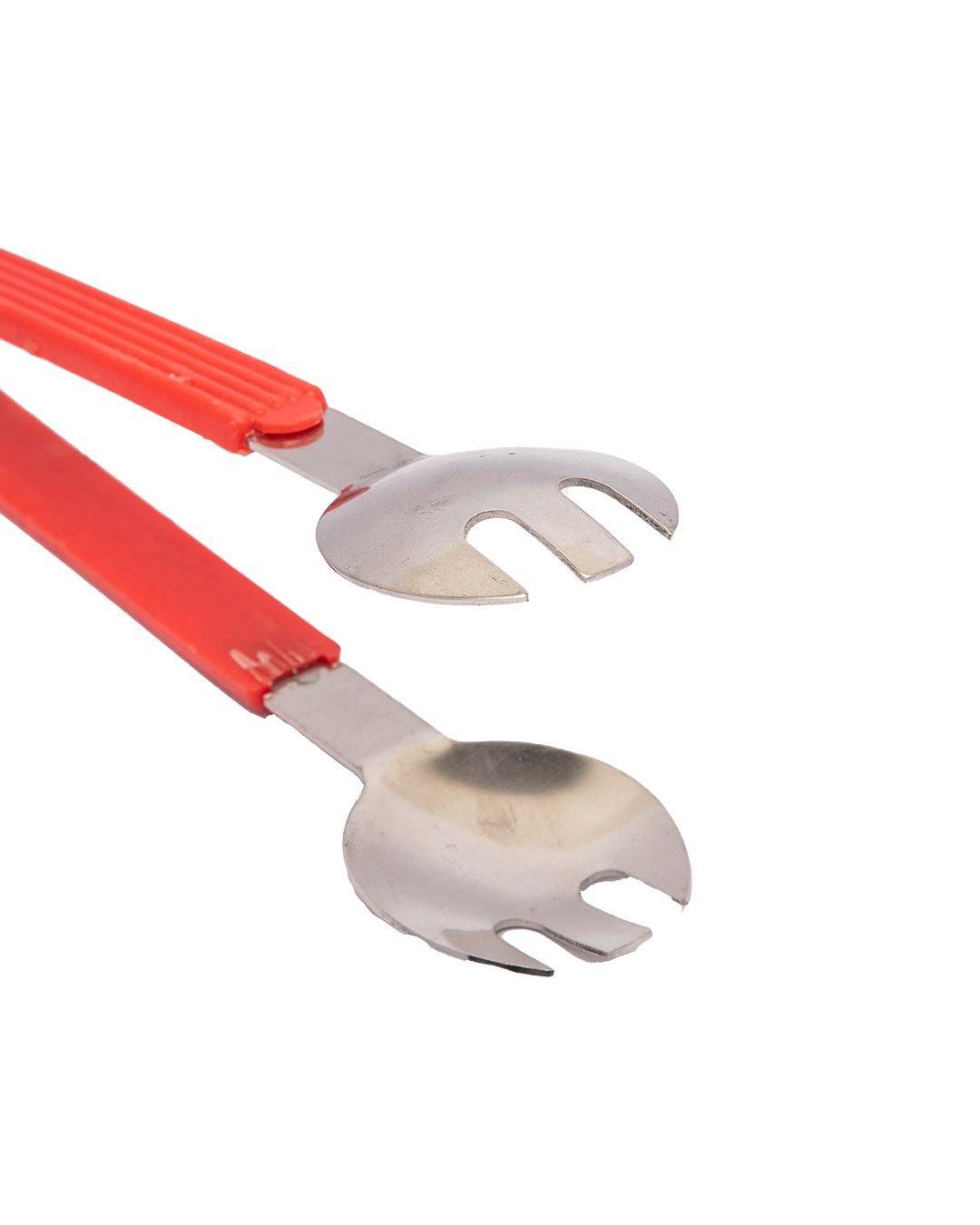 Tongs, Red, Stainless Steel - MARKET 99