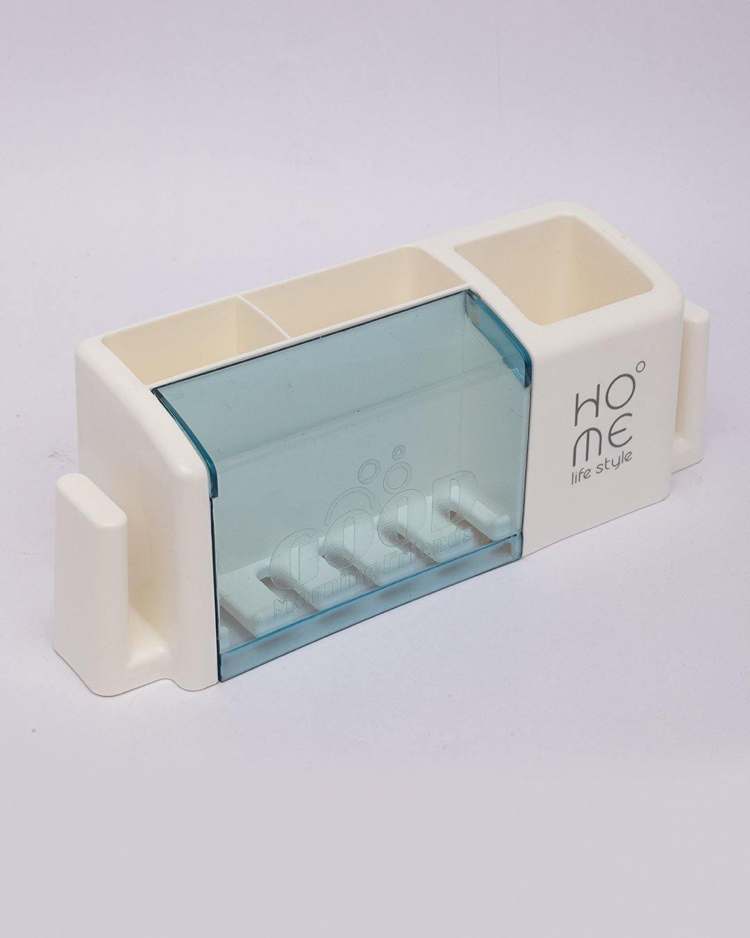 Toothbrush Holder, Blue, Plastic - MARKET 99