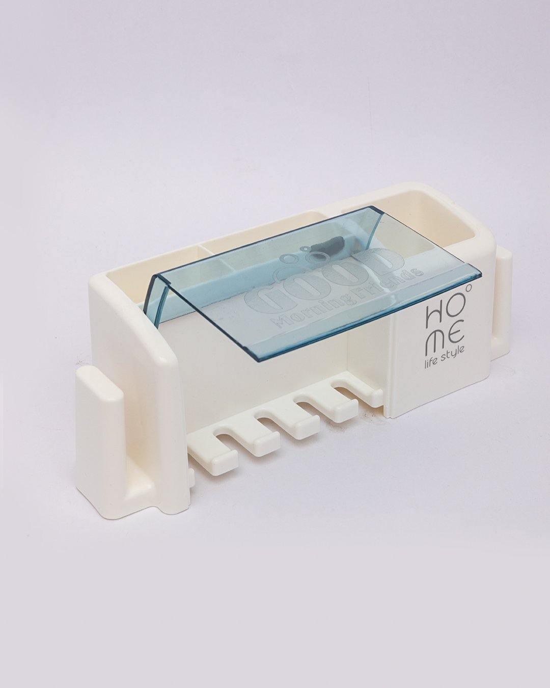 Toothbrush Holder, Blue, Plastic - MARKET 99