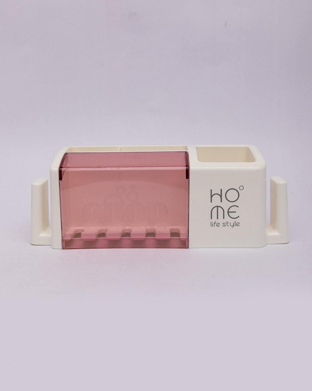 Toothbrush Holder, Pink, Plastic - MARKET 99