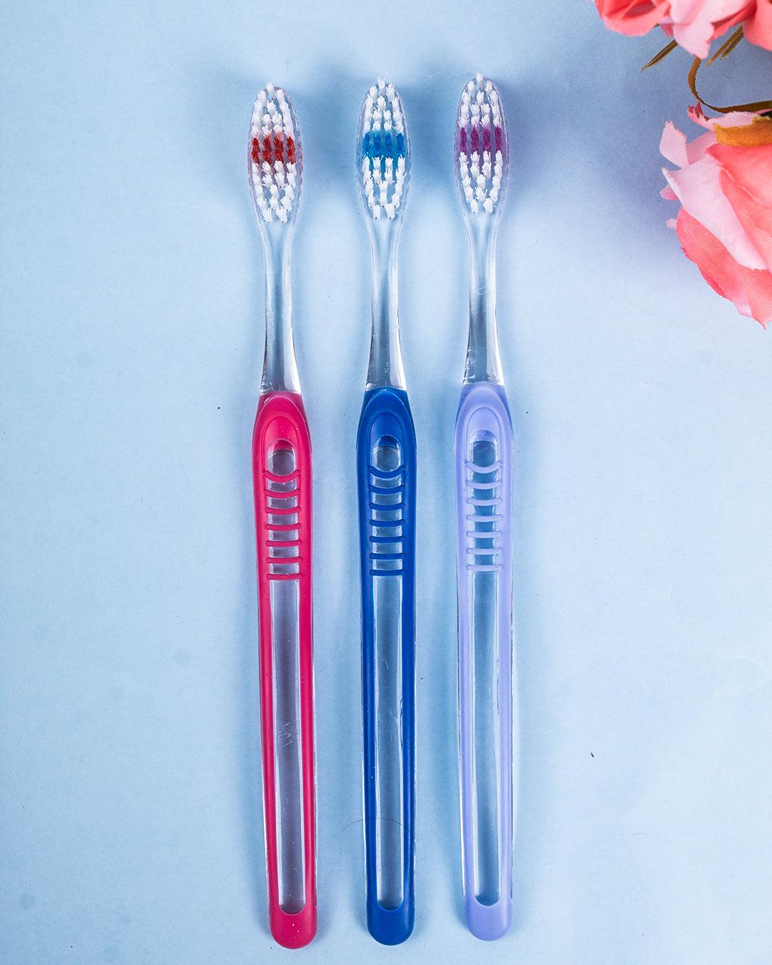 Toothbrushes, Multicolour, Plastic, Set of 3 - MARKET 99