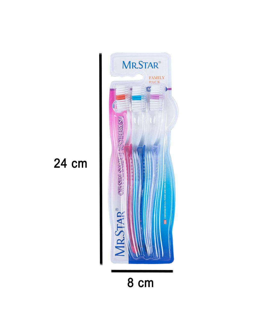 Toothbrushes, Multicolour, Plastic, Set of 3 - MARKET 99