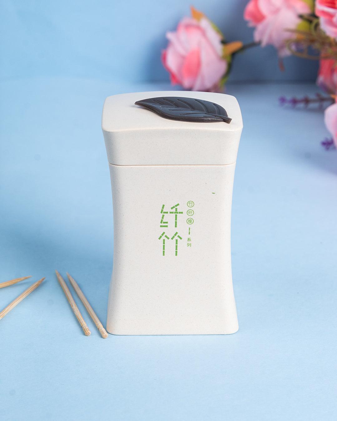 Toothpick Holder with Toothpicks, Beige Green - MARKET 99