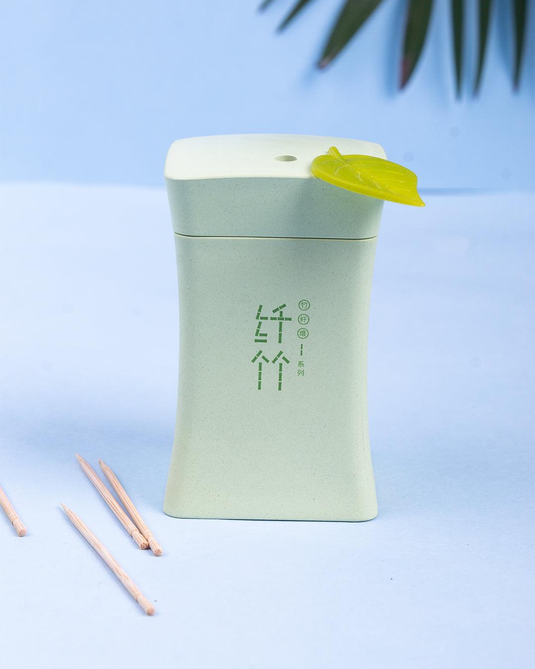 Toothpick Holder with Toothpicks, Green, Plastic - MARKET 99