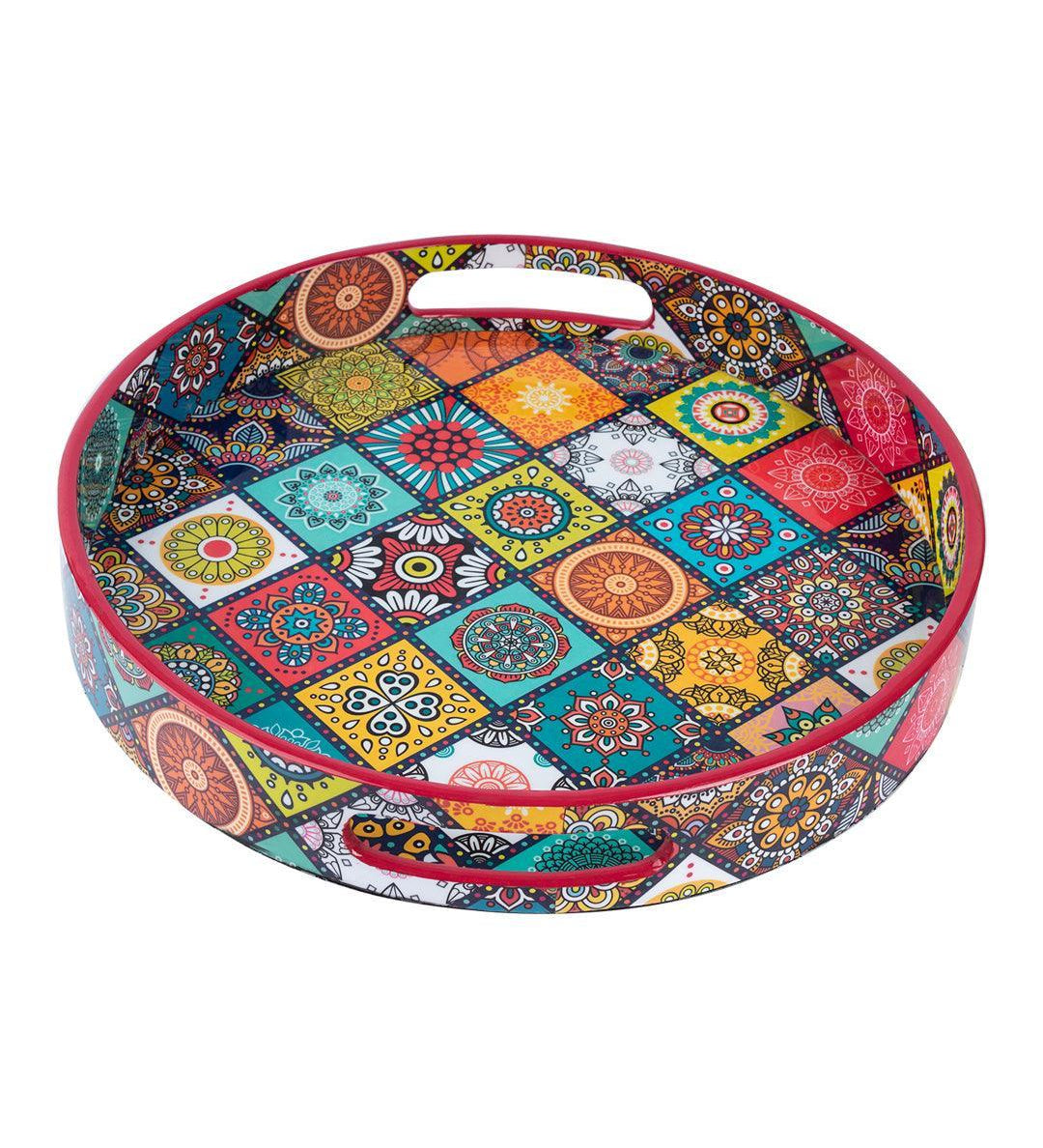 Traditional Round Multi Style Tray with Handle