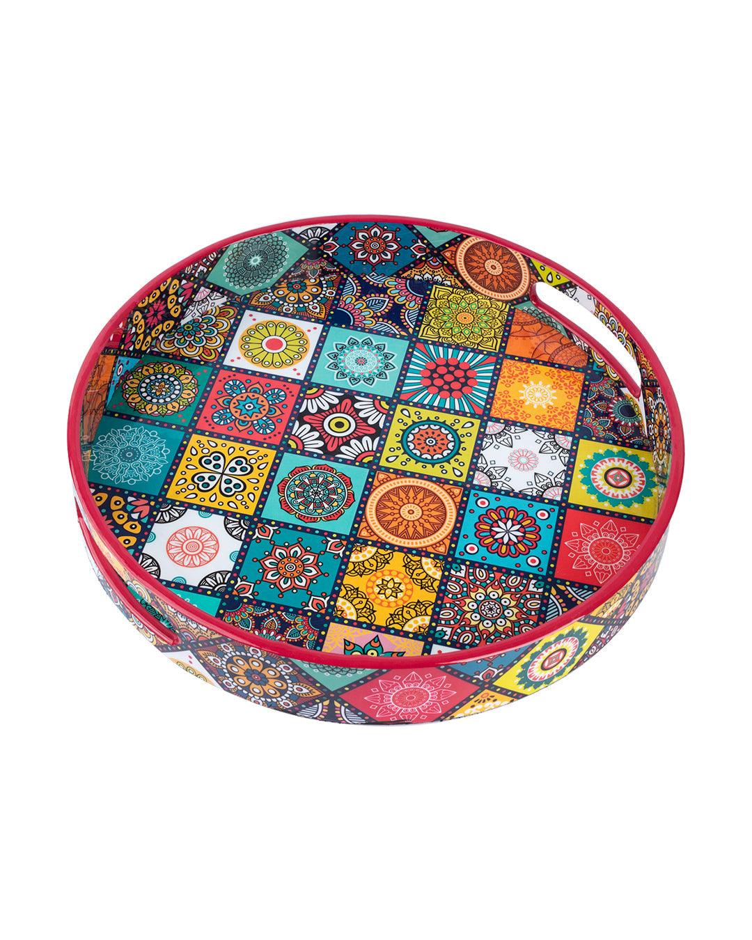 Traditional Round Multi Style Tray with Handle