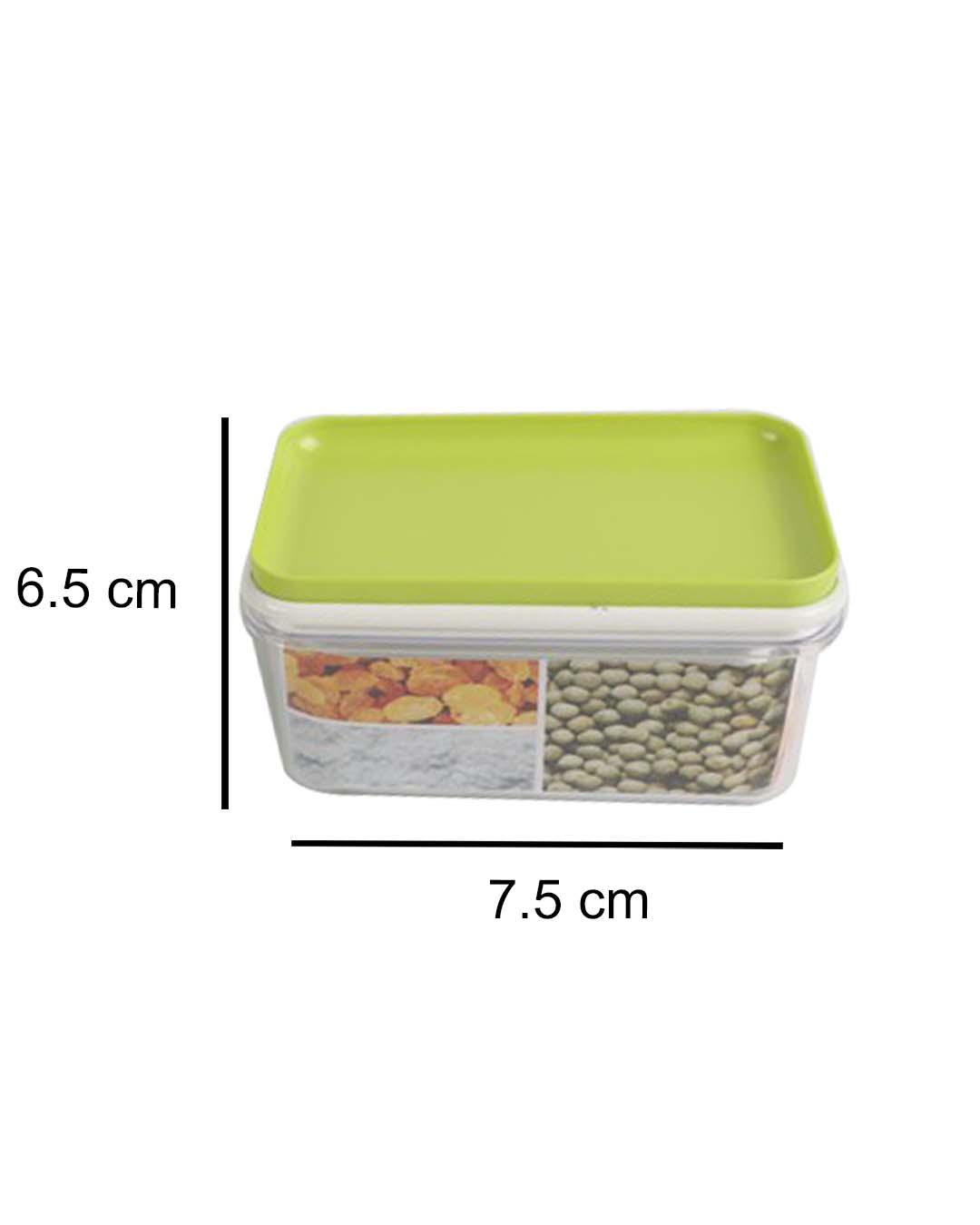Transparent Sealed Jar, Green, Plastic, 300 mL - MARKET 99