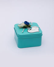 Trinket Box, Storage Solution, Red & Blue, Tin - MARKET 99