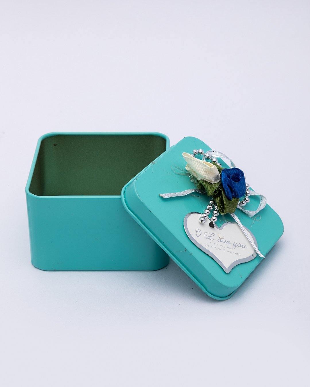 Trinket Box, Storage Solution, Red & Blue, Tin - MARKET 99