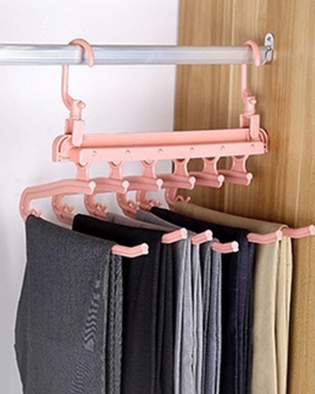 Trouser Rack, 6 Hangers, Peach, Plastic - MARKET 99