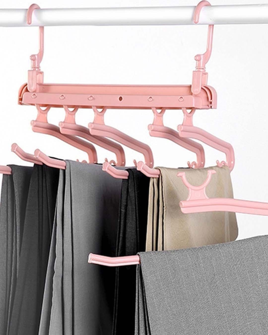 Trouser Rack, 6 Hangers, Peach, Plastic - MARKET 99