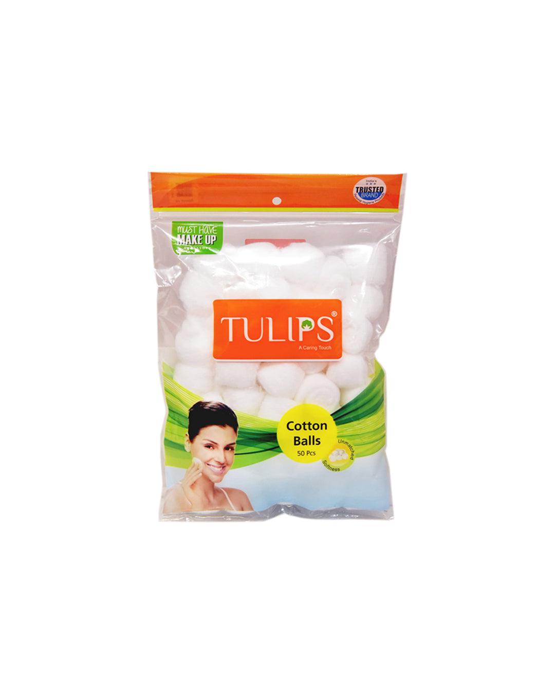 Tulips Premium Cotton Balls (Pack of 3, Each Contain 50 Pcs) - MARKET 99