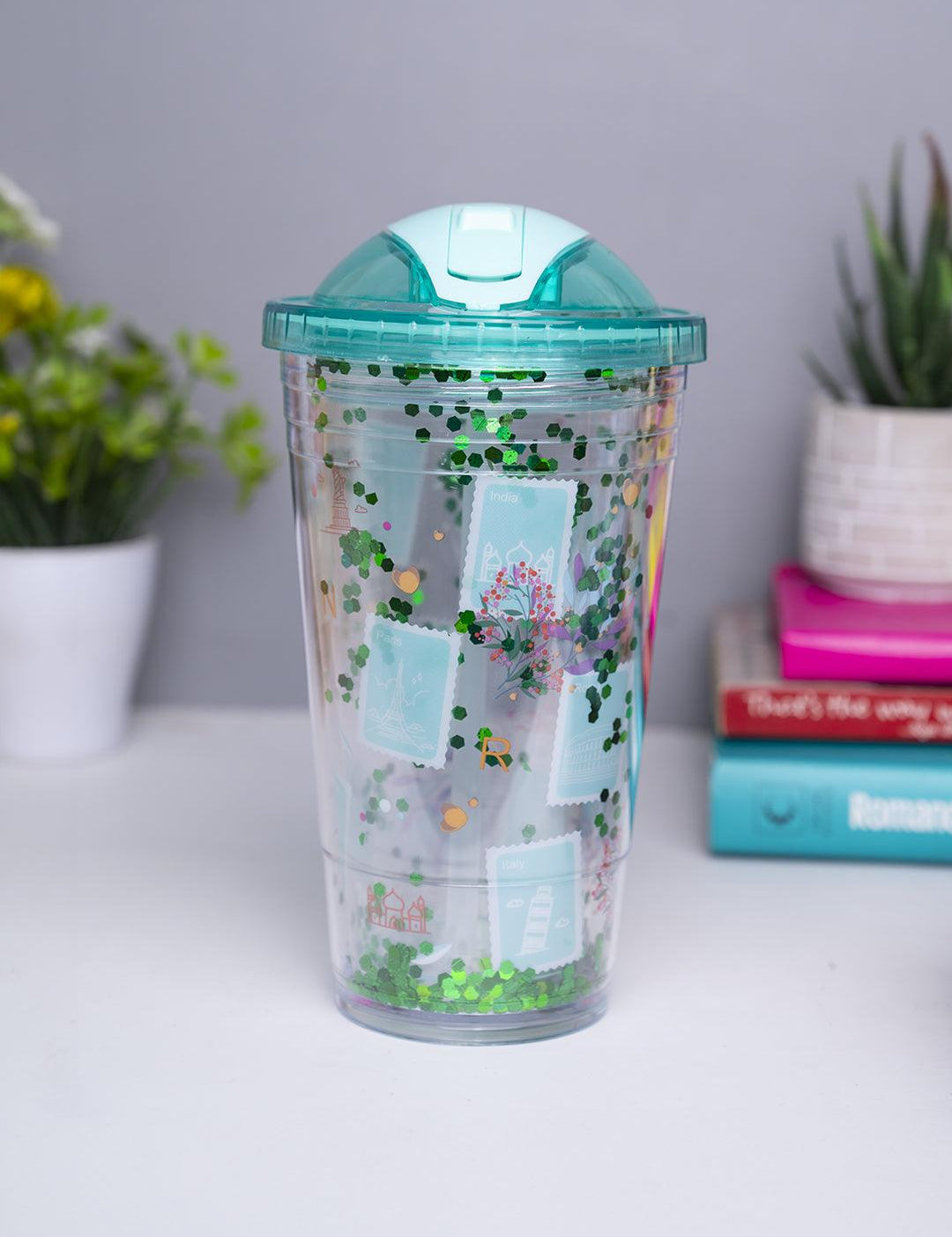 Tumbler Sipper Cup - Blue, 450mL - MARKET 99