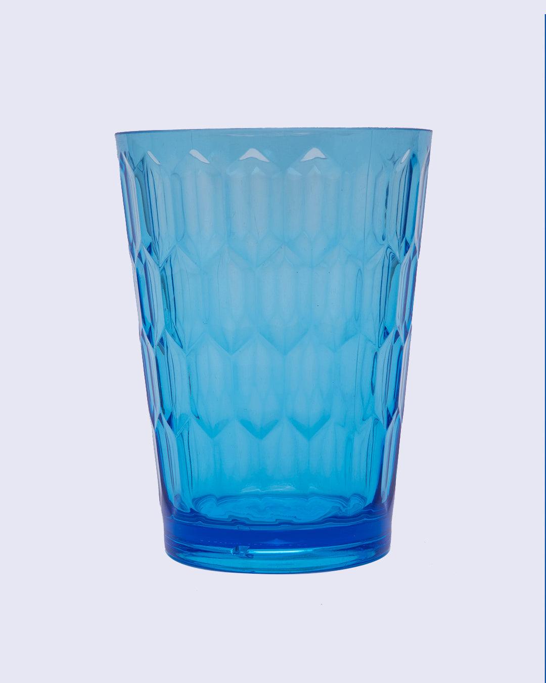 Tumblers, Glass Set, Blue Colour, Plastic, Set of 3, 400 mL Each - MARKET 99