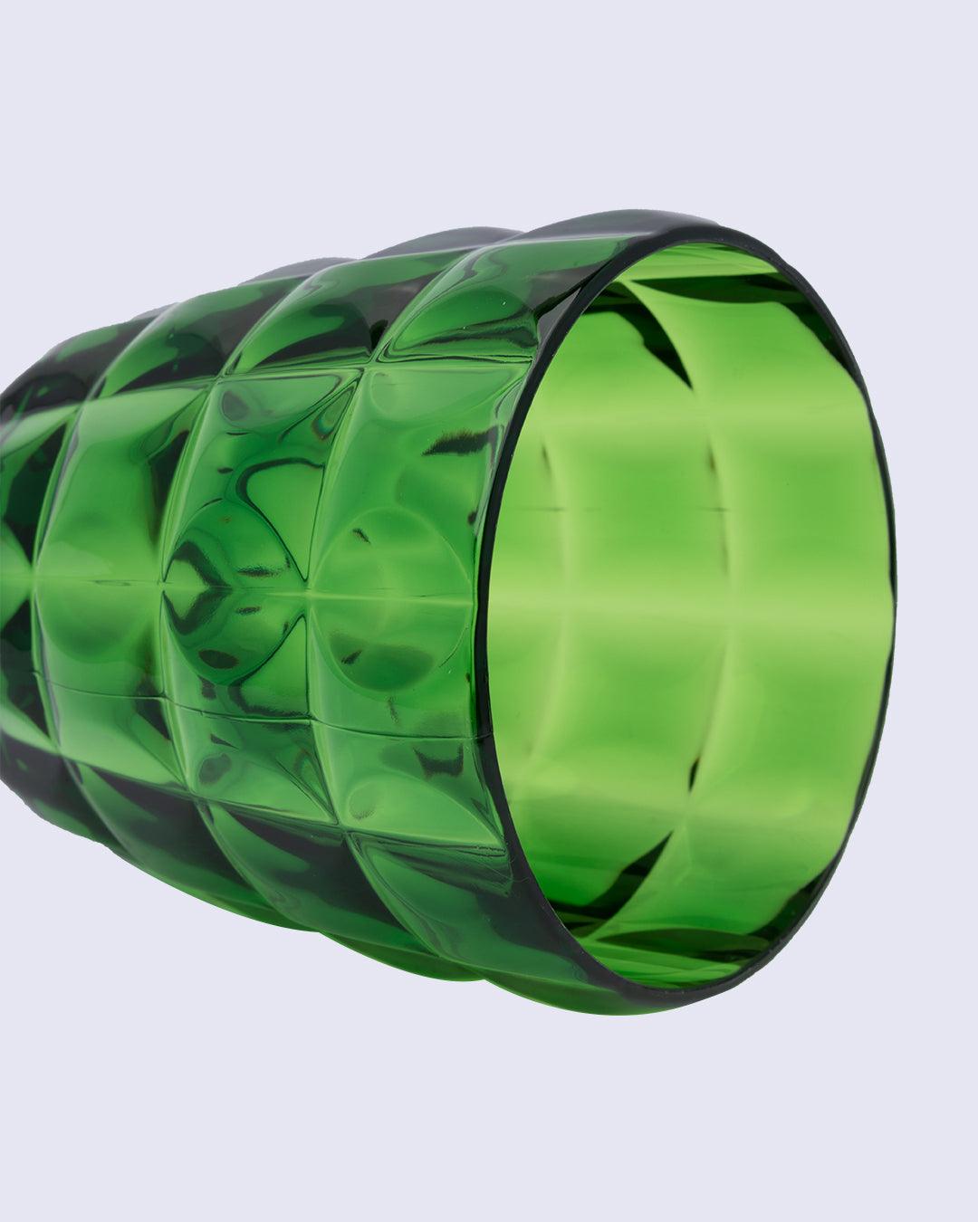 Tumblers, Glass Set, Green Colour, Plastic, Set of 3, 400 mL Each - MARKET 99