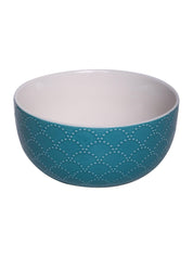 Turquoise Ceramic Bowl - 580Ml, Fish Scale - MARKET 99