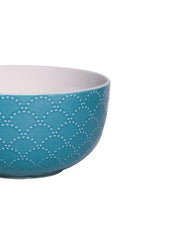 Turquoise Ceramic Bowl - 580Ml, Fish Scale - MARKET 99