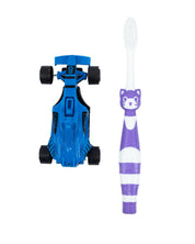 Ultra Soft Bristles Kid Toothbrush with Toy Car, Blue, Plastic - MARKET 99