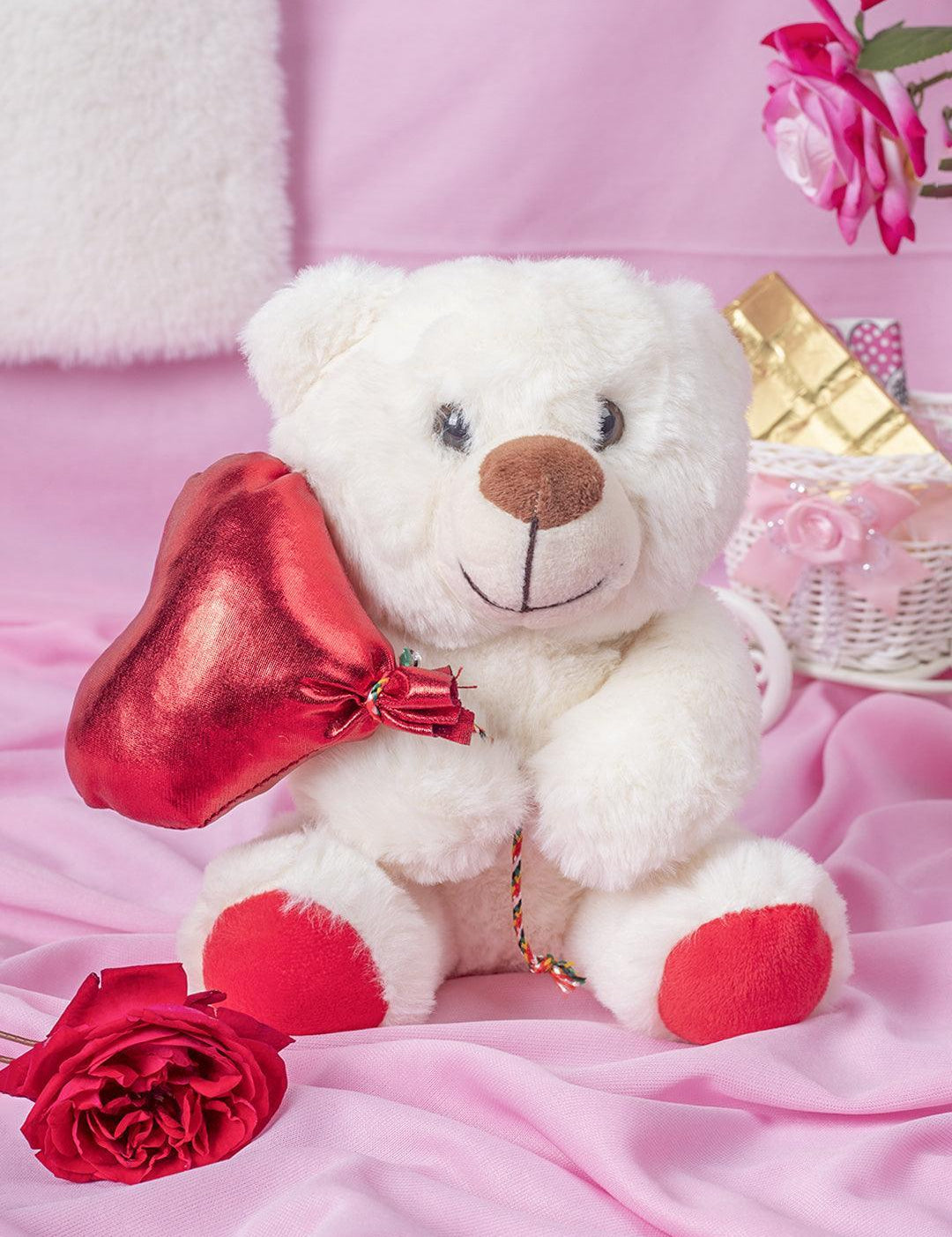 Valentine Teddy Bear With Red Balloon - MARKET 99