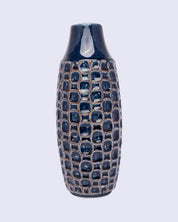 Vase, Modern Design, Dark Blue, Ceramic - MARKET 99