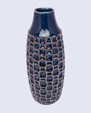 Vase, Modern Design, Dark Blue, Ceramic - MARKET 99