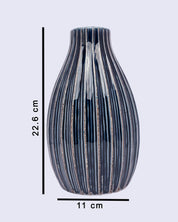 Vase, Modern Design, Dark Blue, Ceramic - MARKET 99