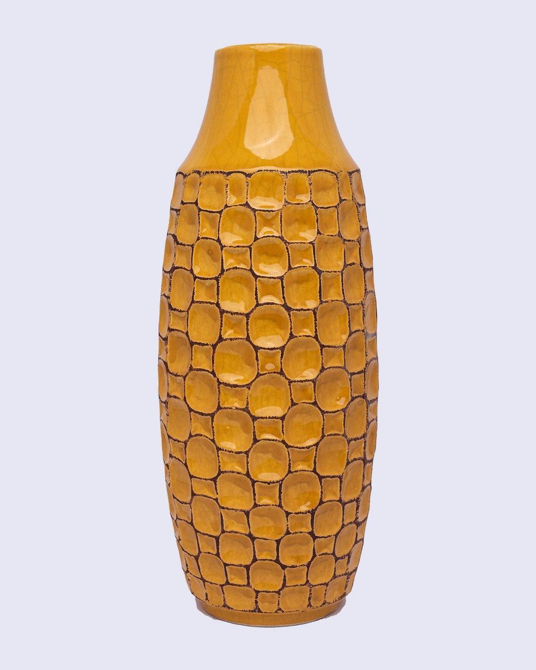 Vase, Modern Design, Yellow, Ceramic - MARKET 99