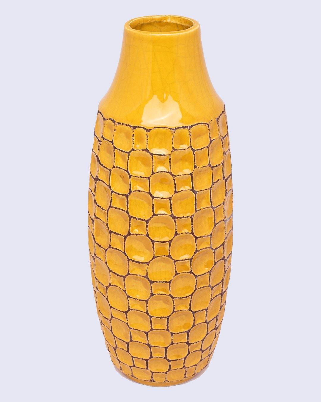 Vase, Modern Design, Yellow, Ceramic - MARKET 99