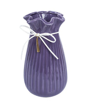 Vase with Tassel, Floral Mouth, Purple, Ceramic - MARKET 99