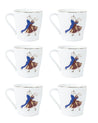 VIENNESE WALTZ DANCER' Print Tea & Coffee Mugs in Ceramic ( White & Black, Set Of 6, Each 200 mL) - MARKET 99