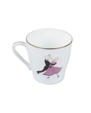 'VIENNESE WALTZ DANCER' Print Tea & Coffee Mugs in Ceramic ( White & Pink, Set Of 6, Each 200 mL) - MARKET 99