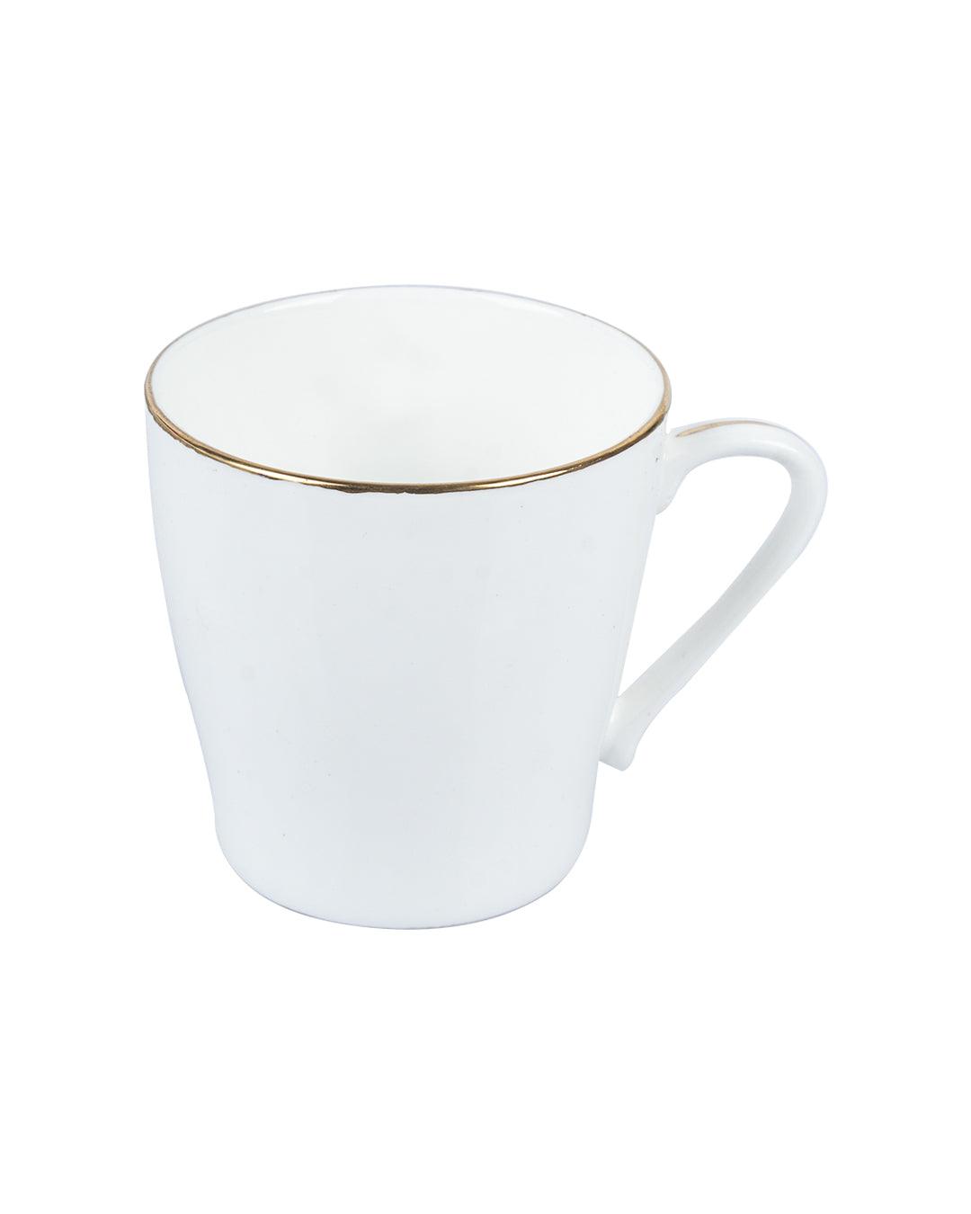 'VIENNESE WALTZ DANCER' Print Tea & Coffee Mugs in Ceramic ( White & Pink, Set Of 6, Each 200 mL) - MARKET 99