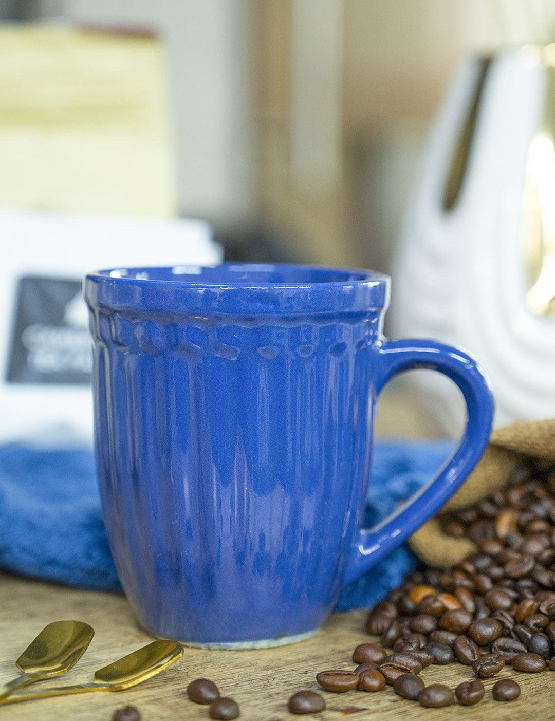 VON CASA Ceramic Coffee & Tea Mug - 300 Ml, Blue - MARKET 99