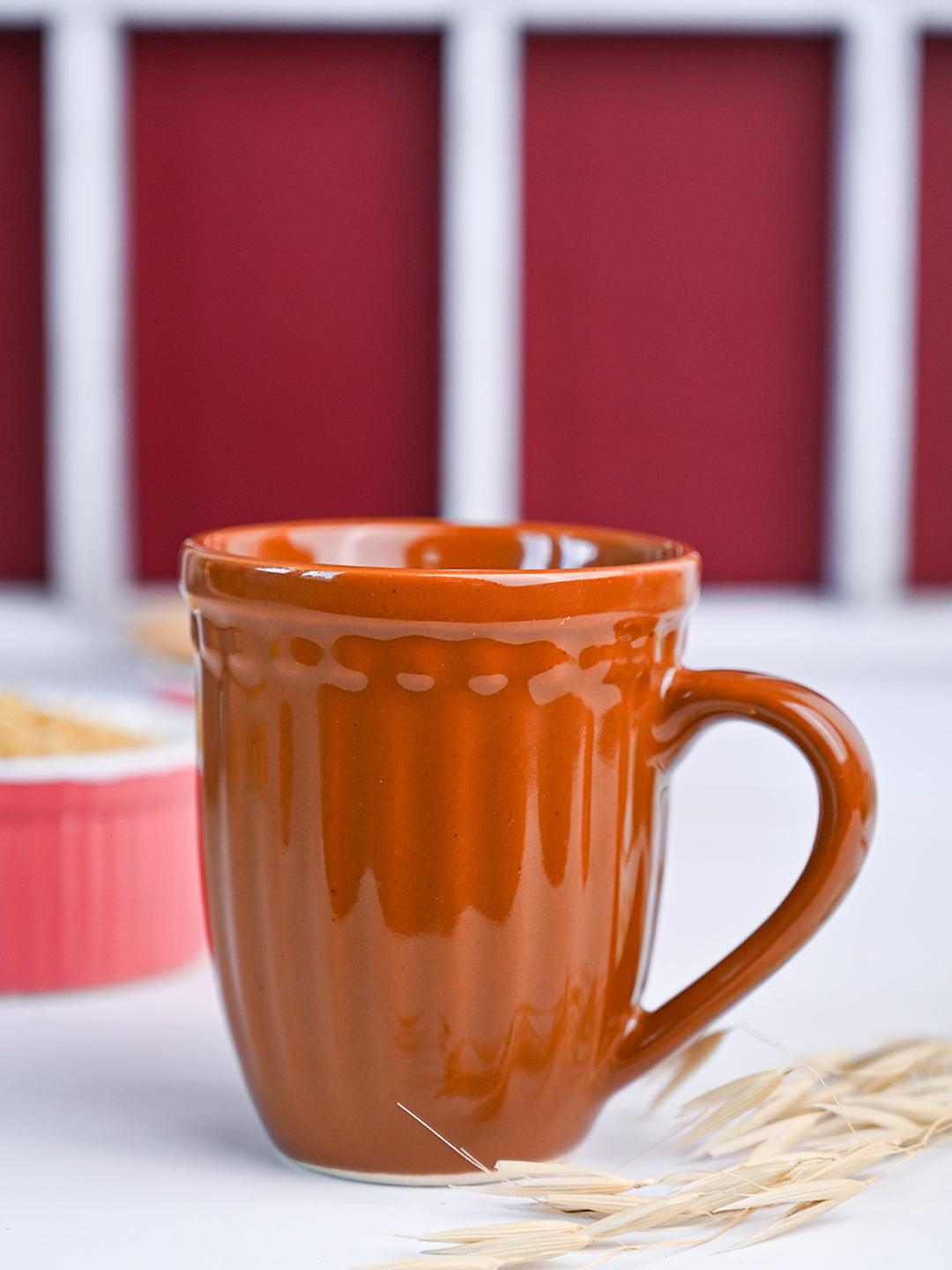 VON CASA Ceramic Coffee & Tea Mug - 300 Ml, Brown - MARKET 99