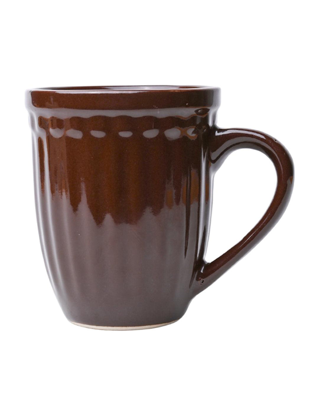 VON CASA Ceramic Coffee & Tea Mug - 300 Ml, Dark Brown - MARKET 99