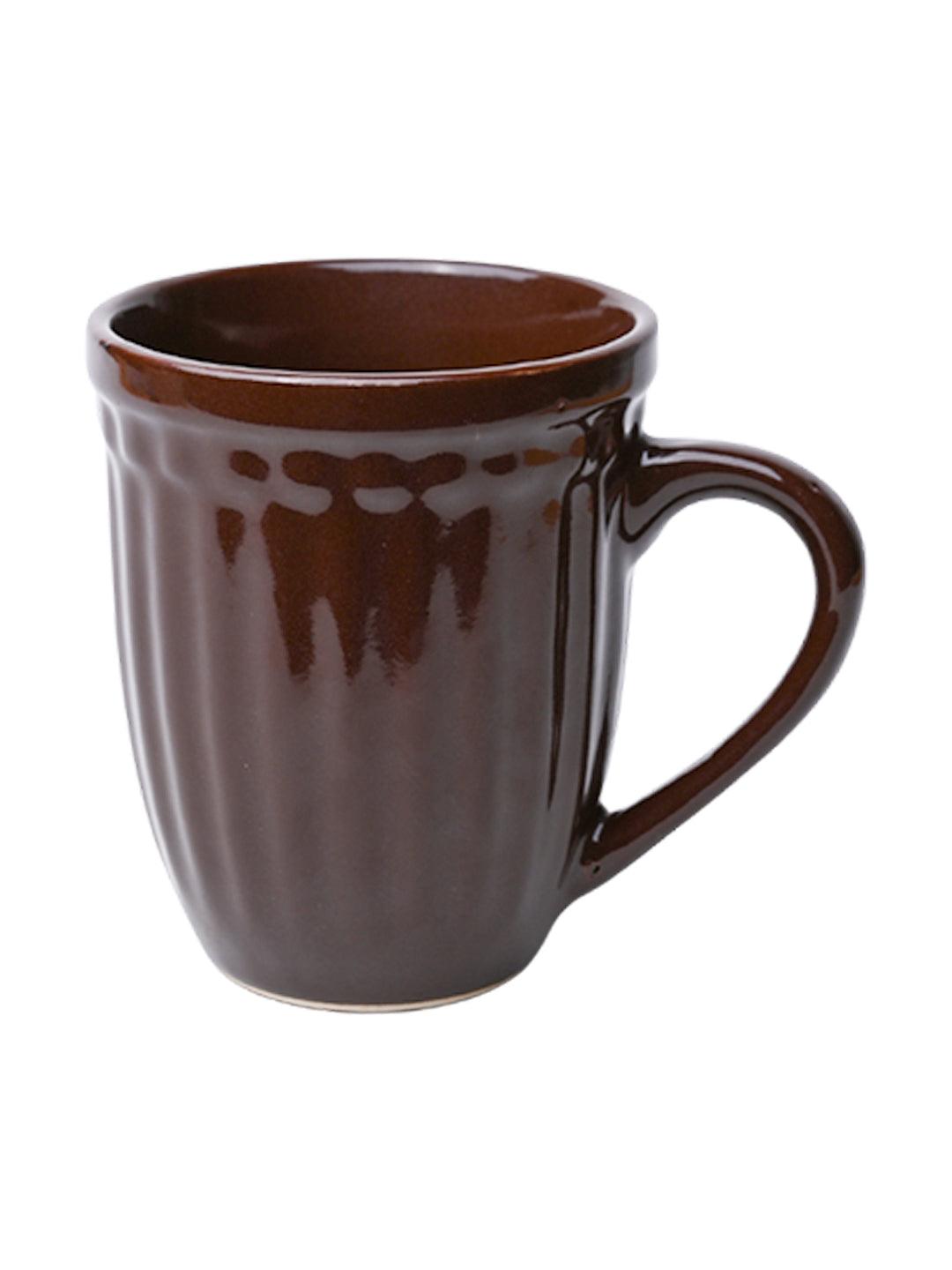 VON CASA Ceramic Coffee & Tea Mug - 300 Ml, Dark Brown - MARKET 99