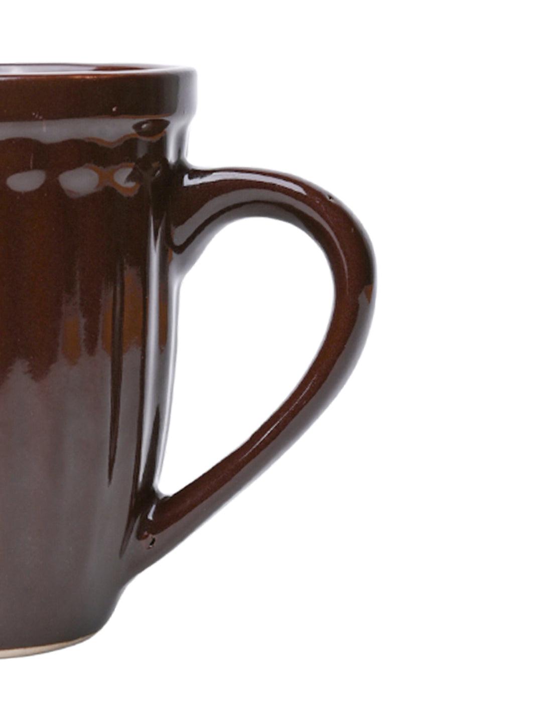 VON CASA Ceramic Coffee & Tea Mug - 300 Ml, Dark Brown - MARKET 99