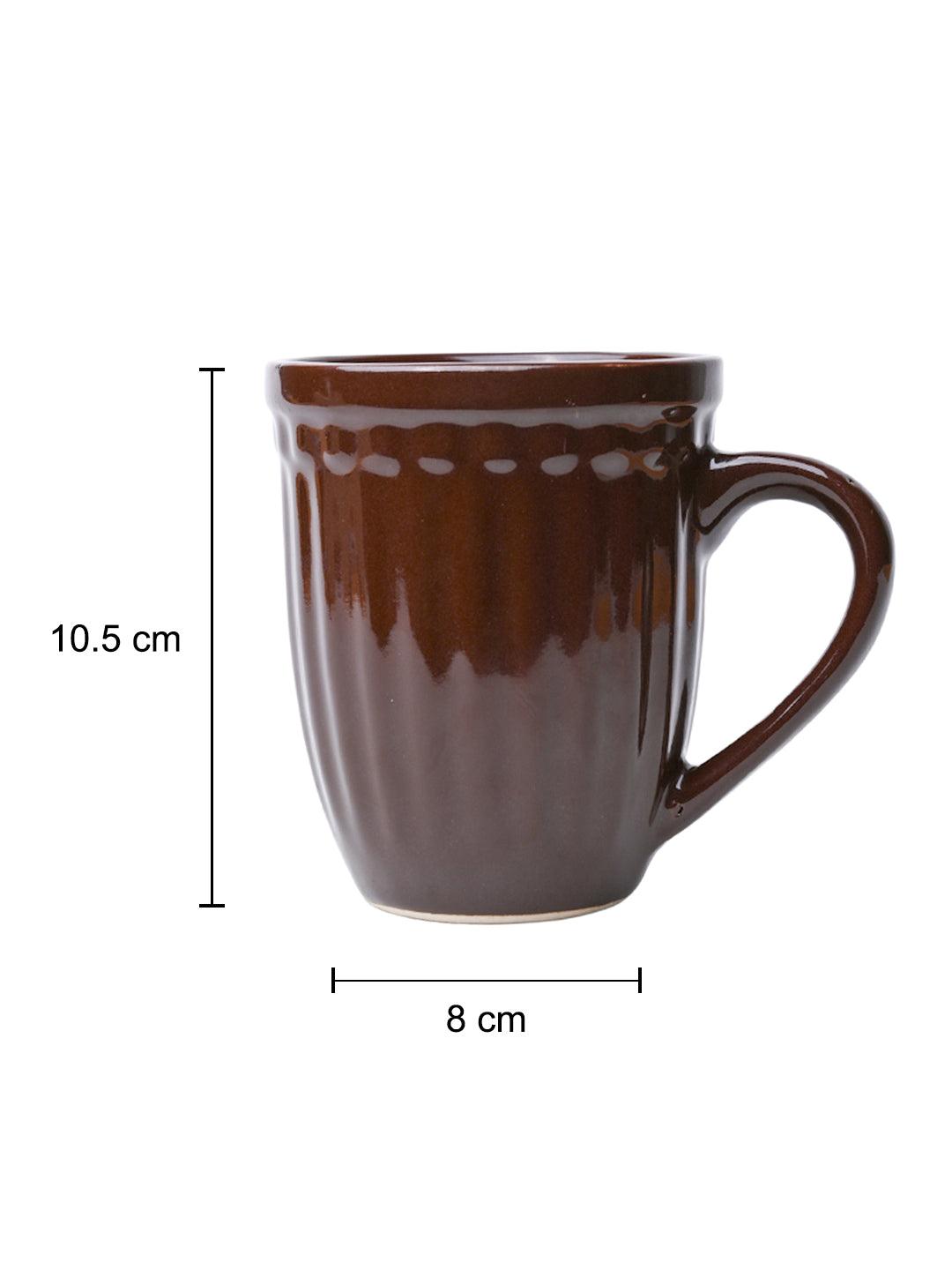 VON CASA Ceramic Coffee & Tea Mug - 300 Ml, Dark Brown - MARKET 99