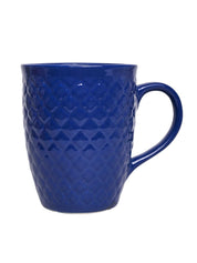 VON CASA Ceramic Coffee Mug - 320 Ml, Blue & Engrabed - MARKET 99